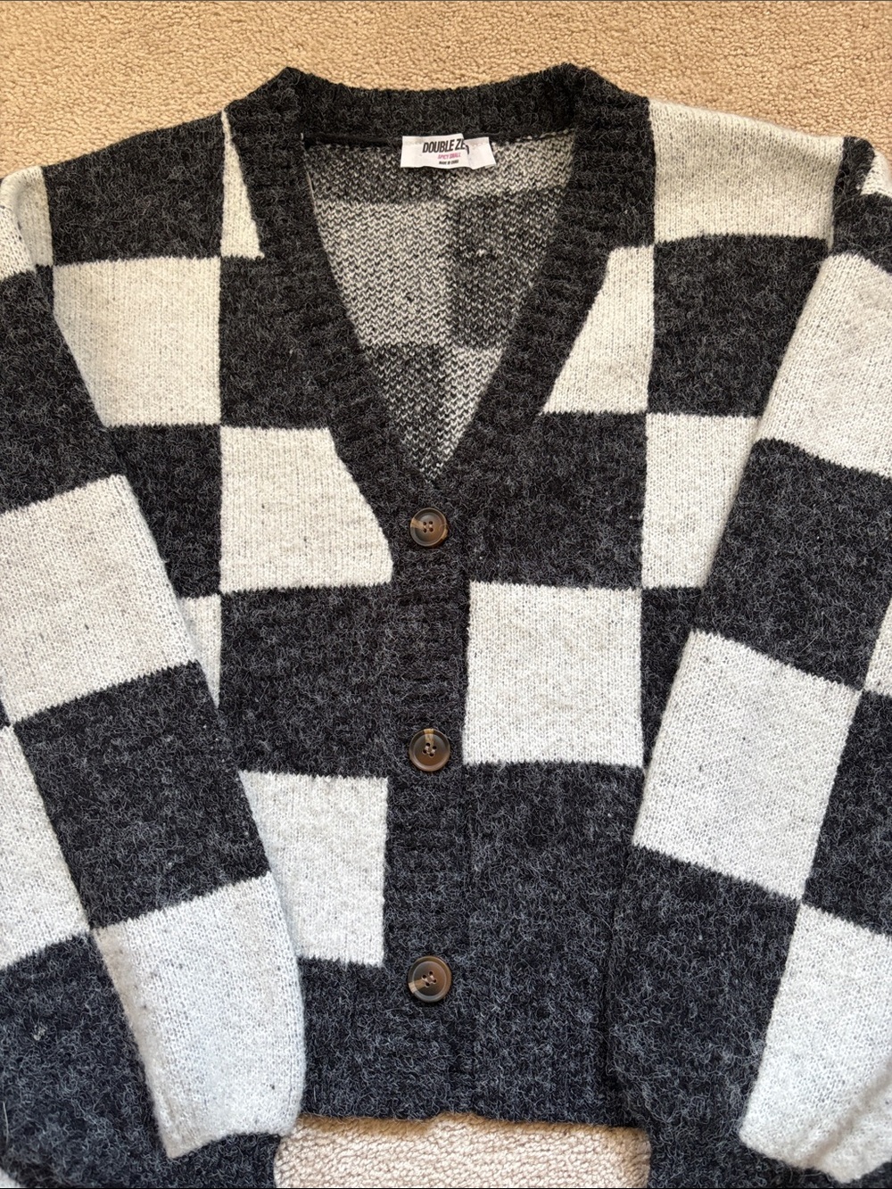 Double Zero Checkered Cardigan - Picture 2 of 8